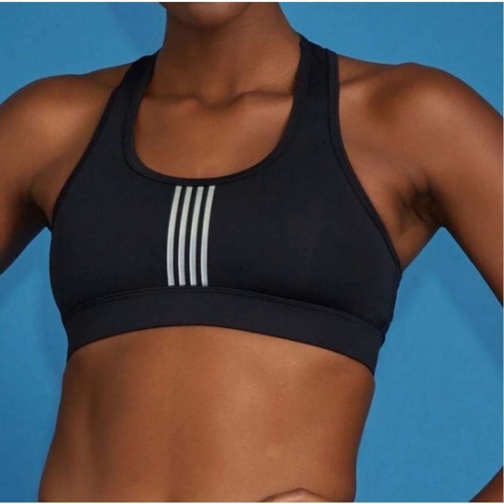 Noli Women's Black Line Striped Sports Bra Size Small Black Silver